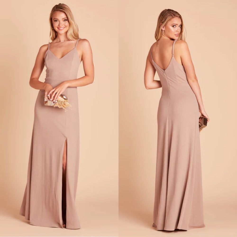 Birdy Grey Taupe Jay Sleeveless Gown Bridesmaid Formal Prom Dress Medium NEW